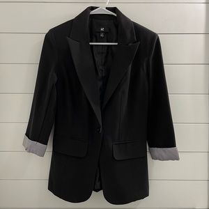Kohls Juniors' IZ Byer Boyfriend Blazer - Black - 3/4 sleeve - Size Medium